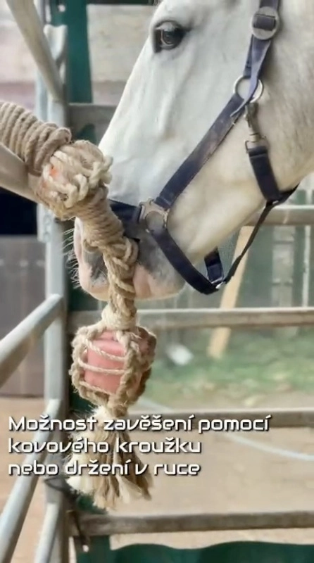 HryzLiz trvanlivá hračka pro koně do boxu i ven s minerálním lizem Lolly Lick HryzLiz trvanlivá hračka pro koně do boxu i ven s minerálním lizem Lolly Lick