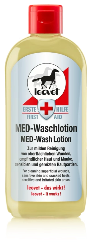 Mycí gel pro koně s citlivou nebo porušenou pokožkou Leovet Erste Hilfe MED-Waschlotion Mycí gel pro koně s citlivou nebo porušenou pokožkou Leovet Erste Hilfe MED-Waschlotion