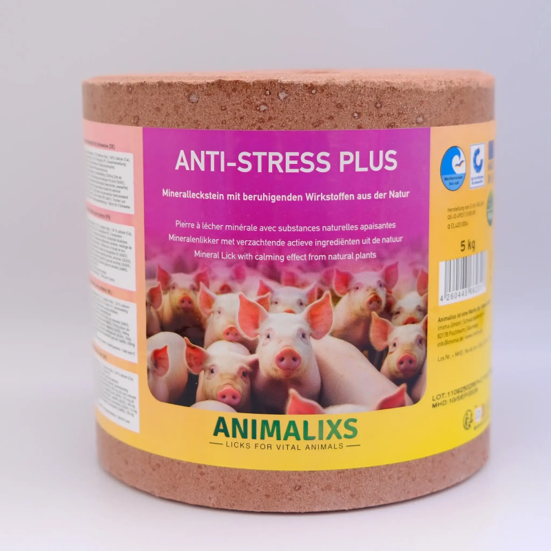 Minerální liz pro prasata s uklidňujícím a relaxačním účinkem Anti-Stress Plus Minerální liz pro prasata s uklidňujícím a relaxačním účinkem Anti-Stress Plus