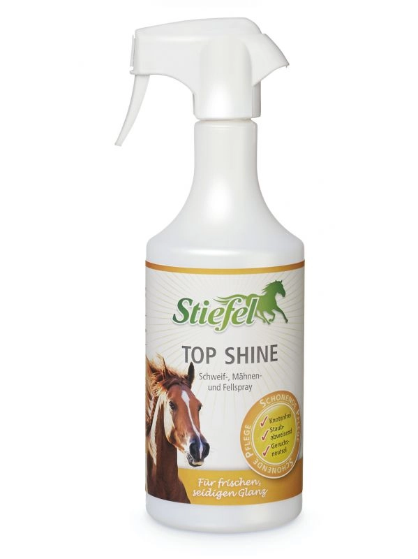 Stiefel Top shine pro svěží hedvábný lesk vašeho koně, láhev 750 ml Stiefel Top shine pro svěží hedvábný lesk vašeho koně, láhev 750 ml