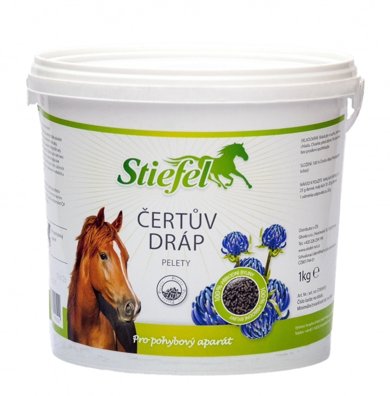 Stiefel Čertův dráp, byliny pro zdravý pohybový aparát, kyblík 1 kg pelety Stiefel Čertův dráp, byliny pro zdravý pohybový aparát, kyblík 1 kg pelety