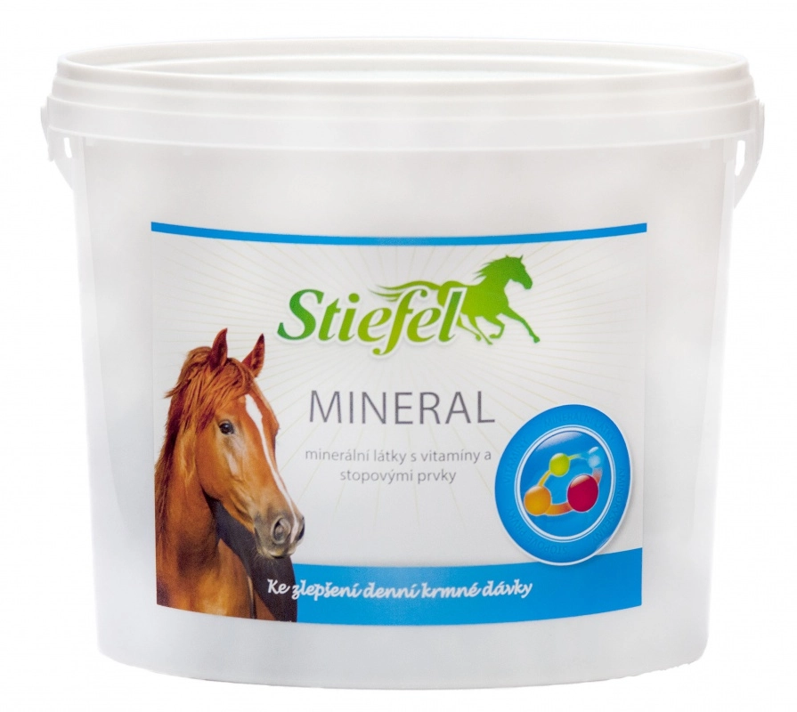 Stiefel Minerál, minerální směs pro koně s vyváženým poměrem minerálů a stopových prvků, kyblík 3 kg Stiefel Minerál, minerální směs pro koně s vyváženým poměrem minerálů a stopových prvků, kyblík 3 kg