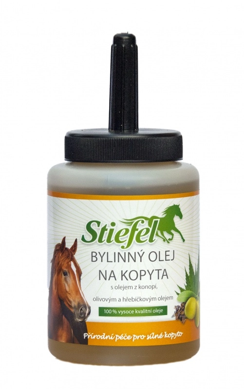 Stiefel Bylinný olej na kopyta na přírodní bázi, zdravá péče o kopyta, nádobka se štětcem 450 ml Stiefel Bylinný olej na kopyta na přírodní bázi, zdravá péče o kopyta, nádobka se štětcem 450 ml