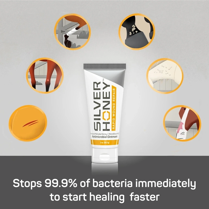 Podpora hojení otevřených ran a ochrana proti infekci Silver honey gel Podpora hojení otevřených ran a ochrana proti infekci Silver honey gel