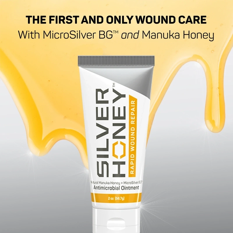 Podpora hojení otevřených ran a ochrana proti infekci Silver honey gel Podpora hojení otevřených ran a ochrana proti infekci Silver honey gel