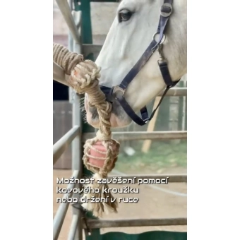 HryzLiz trvanlivá hračka pro koně do boxu i ven s minerálním lizem Lolly Lick