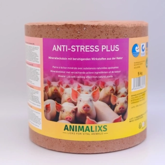 Minerální liz pro prasata s uklidňujícím a relaxačním účinkem Anti-Stress Plus, válec 5kg