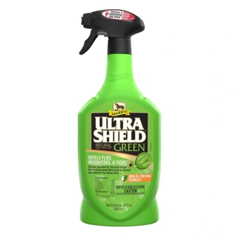 Absorbine UltraShield GREEN – přírodní koňský deodorant s esenciálními oleji, Lahev s rozprašovačem, 946 ml